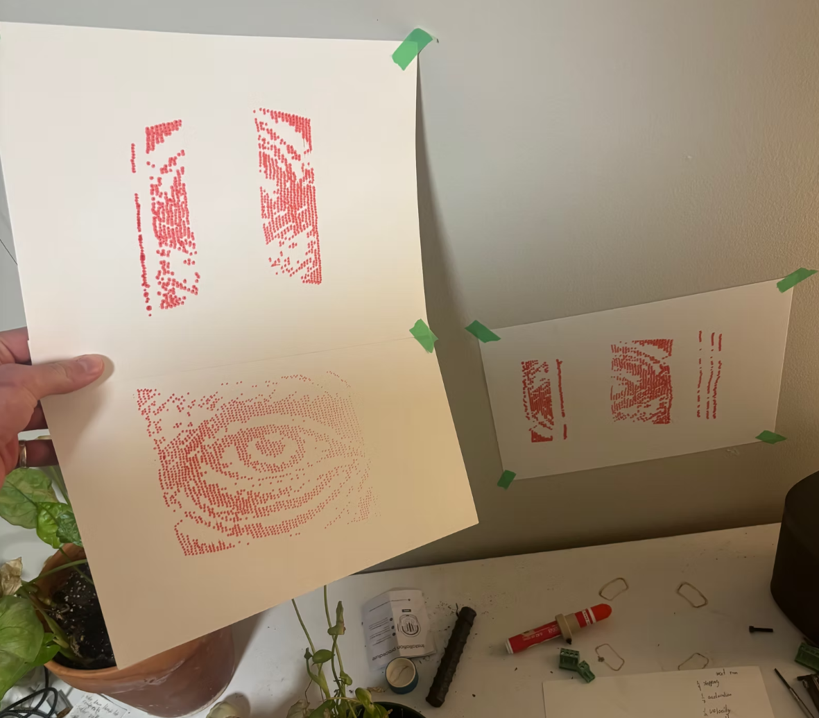 Printed results on paper